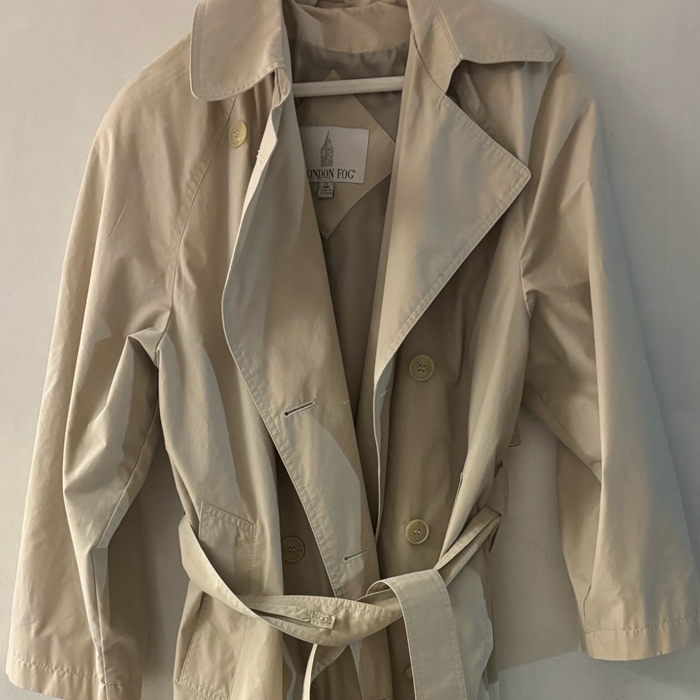 London Fog Beige Double-Breasted Trench Coat